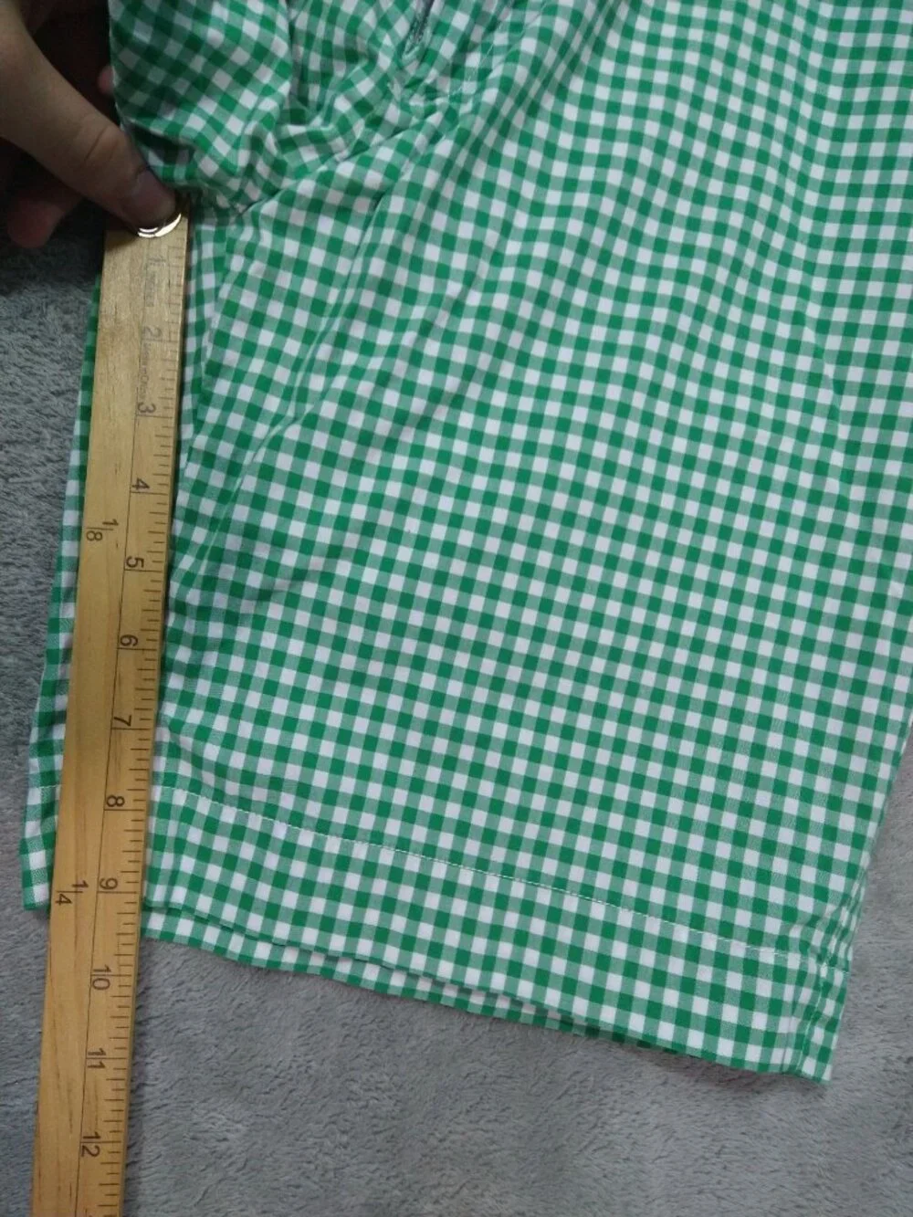 Polo Ralph Lauren Shorts Mens 36 Green Gingham Plaid Suffield Chino Flat Front